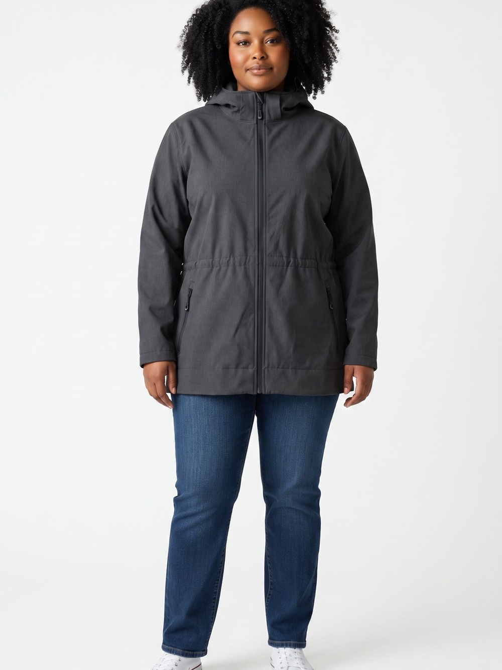 Women’s Hooded Utility Jacket - Charcoal Gray